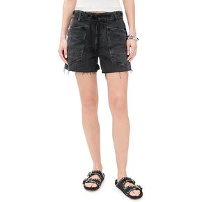 Free People Women's Moxie Shorts, Night Hawk, Black, 27