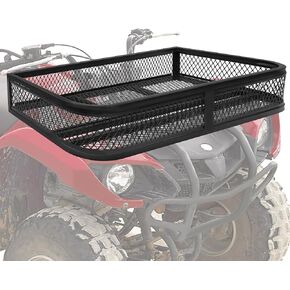 JY PERFORMANCE ATV Front Cargo Basket, Heavy Duty ATV Racks and Baskets for Camping, Fishing, Beach Side, Hiking, 36" L x 17.3" W x 6.3" H