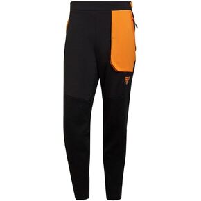 adidas Mens Sportwear Designed for Gameday Premium Pants, Black/Bright Orange