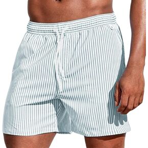 Quick Dry Men's Swim Trunks Hawaiian Board Shorts Lined Beach Shorts with Pockets Black