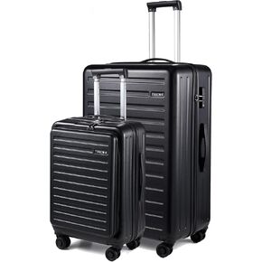 3Pcs (20/24/28) Luggage Set, HardShell Lightweight, Only 20" with Front Pocket, 21.65*15.35*7.87" Fits Overhead Cabin, 24" (26*17.7*10.2") and 28" (19.68*11.81*29.92") Checked Luggage, Red