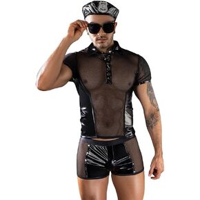Men's cosplay police Costume cosplay Sexy Underwear Lingerie Pajamas Uniform bar Nightclub Stage Performance party Christmas