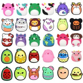 30 Pcs Shoe Decoration Charms for Girls Boys,Cute Animal Fruits Cartoon Charms Teens,DIY Sandals shoe Decoration Charms