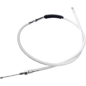 POWERJAMES 79.0 inch 200cm White Silver Pearl Stainless Steel Braided Clutch Cable for Harley Davidson Softail Dyna Sporster Touring 90-Later