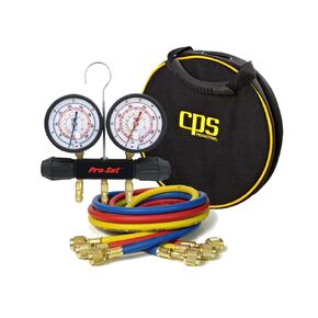 CPS MT2H7P5 Series 2-Valve Series و Gauge Set | 1/4 "تجهيزات SAE ، 2.5" مقاييس | بناء الألومنيوم متين لتطبيقات HVAC/R