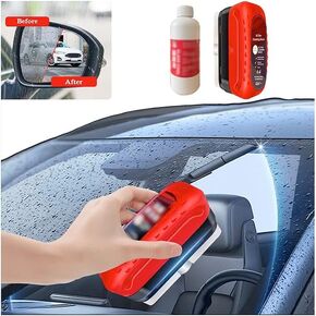 Automotive All-in-One Wipe على مجموعة فرشاة تنظيف الأفلام النفطية-مزيل فيلم زيت زيت زيت Car Recovill Carphobic Closate لتنظيف الزجاج الزجاجي (1PC فرشاة 4 أوقية LIQ. و 3.38 أوقية LIQ.)