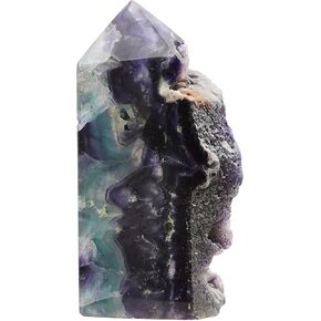 Sportmusies Natural Fluorite Crystal Mineral Specimen Decoration for Home Office, Irregular-Shaped Spiritual Stone Healing Meditation Yoga, 3.14-5.31 inches