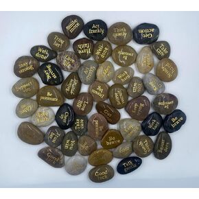 50pcs محفورة الحجارة الملهمة مع كلمات الصلاة الملهمة ، وأحجار التشجيع للعائلة والأصدقاء.