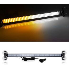 80 LED Red Blue Windshield Strobe Light Bar Traffic Advisor Light 12 Flashing Mode Law Enforcement Emergency Warning Light for Vehicles with Suction Cups