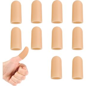 Gel Finger Cots, Silicone Finger Protectors, Finger Sleeves Tip Protectors, Fingertip Bandages for Trigger Finger, Finger Arthritis, Finger Cracking, Hand Eczema Pain Relief