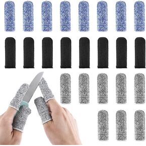 24 Pcs Finger Cots Cut Resistant Protector, Finger Gloves, Finger Covers for Cuts, Finger Sleeve Protectors for Garden, Kitchen, Work, Sculpture, Anti-Slip Reusable Gloves Life Extender