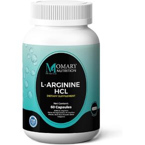 L-Arginine HCL ، AAKG (L-Arginine Alpha-Ketoglutarate) ، M-citulline malate ، مسحوق جذر البنجر (Beta vulgaris) ، يعزز أدائك ، وتحسين تدفق الدم ، نباتي ، خالي من الجلوتين ، 60 كبسولة
