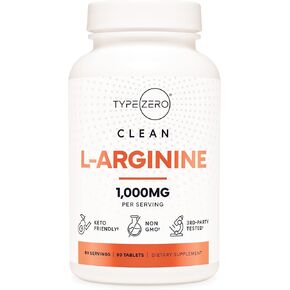 Type Zero L-Arginine 90 Tablets 1,000 mg per Serving - Non-GMO