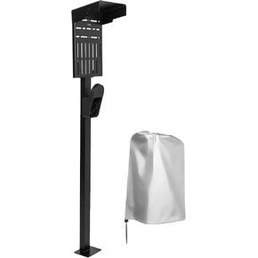 Vivo Outdoor EV Stand ، غطاء محرك حماية الطقس ، قاعدة التمثال لمحطة الشحن ، مثبتة على الأرض ، كلها الطقس ، كومة المركبات الكهربائية ، الفولاذ المقاوم للصدأ ، الأسود ، stand-ev01c