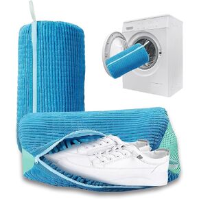 Shoe Washing Machine Bag: Laundry Shoe Bag for Washer and Dryer - 2pc Reusable Shoe Cleaning Bag for Sneaker Tennis Shoes Unstain Cleaner Kit (Blue 2pcs)