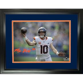 Framed Bo Nix Denver Broncos Facsimile Laser Engraved Signature Auto 11"x14" Football Photo HOFSM Holo