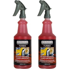 Zenex Turbo Wheel Cleaner - Professional-grade Wheel & Tire Detailer | Removes Grease, Brake Dust, & Road Grime | Chrome, Stainless Steel, Painted, & Rubber Surfaces | Non-Acidic | 32 oz (2 Pack)