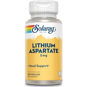 SOLARAY Lithium Aspartate - 100 Capsules - 5 mg