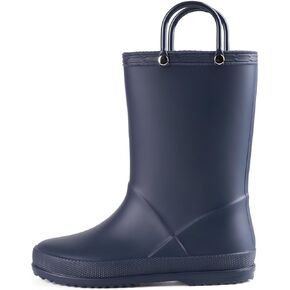 JUDIS Kids Rain Boots Waterproof with Easy-on Handles Boys and Girls Rain Shoes