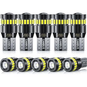 Mictuning 194 LED Bulb Super White Bright T10 168 194 2825 W5W Plbs Canbus 18-SMD 3014 Chipsets Error Free for Car Dome Map Door Side Side Marker Light Box Box Light (2 pcs)