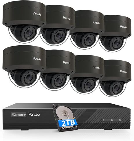 16 Channel Security Camera System 4K PoE, 16x 8MP IK10 Vandal Proof Dome Camera w/Smart Human Vehicle Detection, Wired IP Camera Outdoor Built-in Mic, 4K 8MP 16CH NVR 4TB HDD, PD54B1616-8M in Saudi Arabia