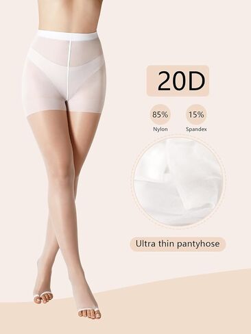 2 Pairs Women's Toeless Pantyhose - 20D Open Toe Sheer Tights Nylons Stockings with Control Top in Saudi Arabia