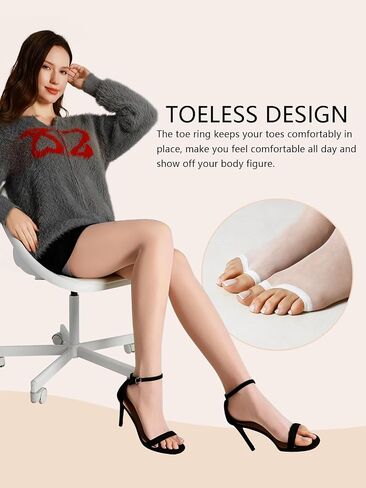 2 Pairs Women's Toeless Pantyhose - 20D Open Toe Sheer Tights Nylons Stockings with Control Top in Saudi Arabia