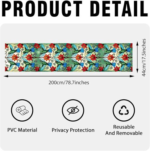 Violet Stained Glass Window Film, Decorative Violet Stained Glass Window Film with Size 17.7x78.7 inches N02 in Kuwait