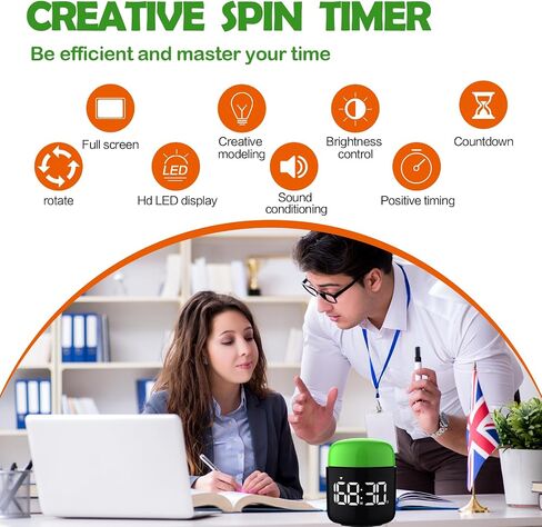 Table Twist Timer, Large LED Display Stopwatch, Silent & Loud Alarm, 199 Minute Countdown & Up, Vintage Night Light, for Kitchen Cooking Meeting Teacher Classroom Office Yoga Fitness Games (Orange) in Saudi Arabia