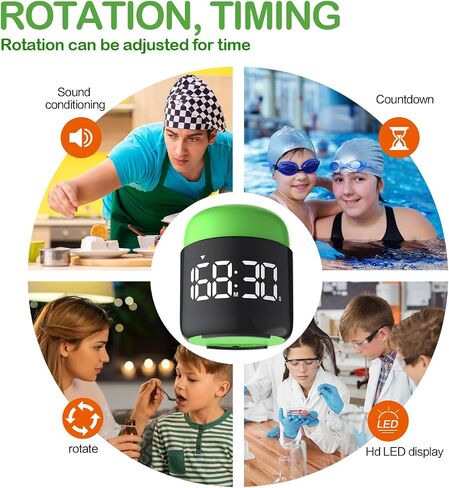Table Twist Timer, Large LED Display Stopwatch, Silent & Loud Alarm, 199 Minute Countdown & Up, Vintage Night Light, for Kitchen Cooking Meeting Teacher Classroom Office Yoga Fitness Games (Orange) in Saudi Arabia