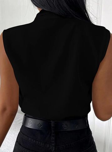 Blencot Women's Summer Tank Tops chiffon v الرقبة بلا أكمام قمصان طباعة in Kuwait