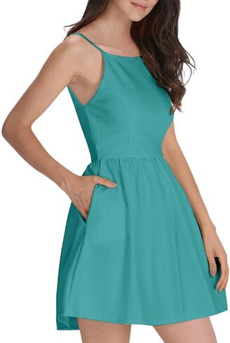 FANCYINN Women Short Dress Sexy Spaghetti Strap Backless Mini Casual Dress Halter Dresses Homecoming Dresses in Saudi Arabia