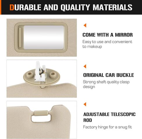 Right Side Side Sun Visor للفترة 2010-2023 Toyota 4runner Gray Sunvisor استبدال 74310-35B00-E1 ، تصميم قابل للتمديد in Saudi Arabia