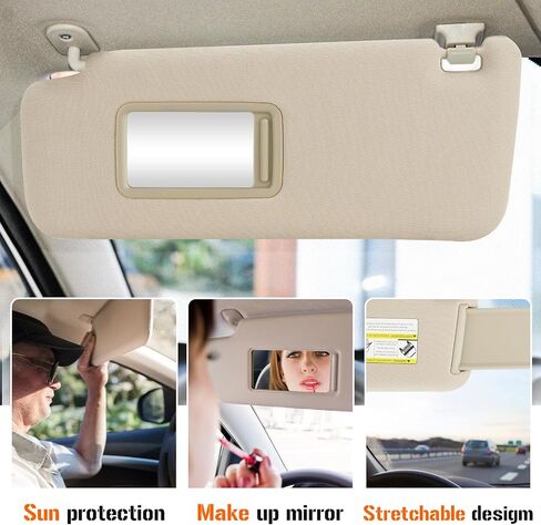 Right Side Side Sun Visor للفترة 2010-2023 Toyota 4runner Gray Sunvisor استبدال 74310-35B00-E1 ، تصميم قابل للتمديد in Saudi Arabia