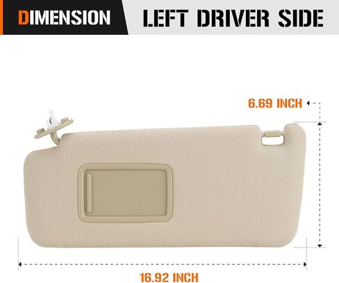 Right Side Side Sun Visor للفترة 2010-2023 Toyota 4runner Gray Sunvisor استبدال 74310-35B00-E1 ، تصميم قابل للتمديد in Saudi Arabia