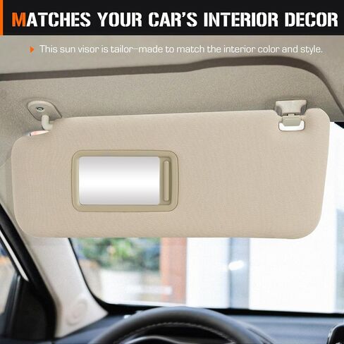 Right Side Side Sun Visor للفترة 2010-2023 Toyota 4runner Gray Sunvisor استبدال 74310-35B00-E1 ، تصميم قابل للتمديد in Saudi Arabia
