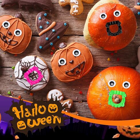 Hungdao 150 Pcs Halloween Plastic Vampire Teeth Vampire Fangs Including 100 Pcs Plastic Eye and 50 Dentures Fake Werewolf Teeth for DIY Dessert Donut Decoration Masquerade Party(Glow in The Dark) in Saudi Arabia