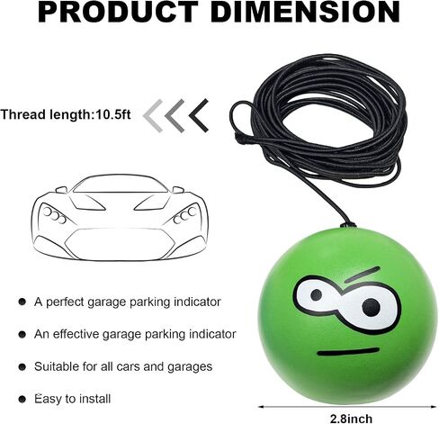 Double Garage Parking Aids, Retractable Emotion Ball Garage Parking Assist Guide System, Car Stopper Ball Garage Parking Indicator for Most Vehicles, Car Accessories (C) in Saudi Arabia