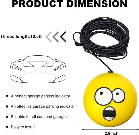 Double Garage Parking Aids, Retractable Emotion Ball Garage Parking Assist Guide System, Car Stopper Ball Garage Parking Indicator for Most Vehicles, Car Accessories (C) in Saudi Arabia