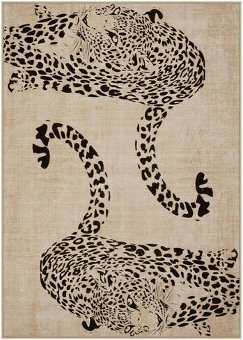 OJIA Leopard Print 5x7 Rugs for Living Room, Soft Ultra-Thin Washable Area Rugs for Bedroom Non-Slip Neutral Rug Non-Shedding Indoor Carpet Kids Rugs for Playroom Nursery Girls Boys Dorm Classroom in Kuwait