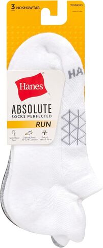 Hanes Women's, Absolute, Breathable No Show Tab Socks for Running, 4-Pack in Saudi Arabia