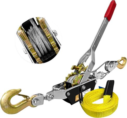 2T 10ft تعال على طول Winch Heavy Duty ، 2 التروس تأتي على طول أداة سحب ، و Winch Winch Puller 2 ، وتأتي إلى أدوات Ratchet Power Power ، وأداة Ratchet اليدوية لرفع القطر in Kuwait