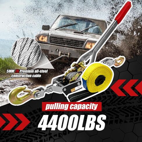 2T 10ft تعال على طول Winch Heavy Duty ، 2 التروس تأتي على طول أداة سحب ، و Winch Winch Puller 2 ، وتأتي إلى أدوات Ratchet Power Power ، وأداة Ratchet اليدوية لرفع القطر in Kuwait