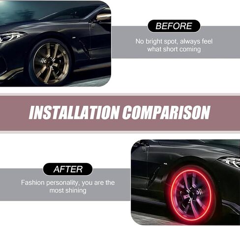 6 PCS Car Tire Valve Light, PVC + Metal Shell Vibration Sensor Breathing Flash Valve Stem Light, for Cars (Red) in Saudi Arabia