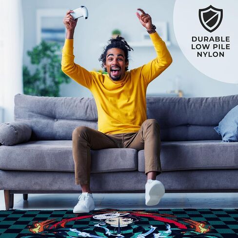 DreamController Ricky Morty Custom Rugs for Gamer Room (62x40inch)| Playroom Carpets Inspired by Games & Anime Decor for Gamers | Gamer Room Decor for Kids Teen Anti-Slip Gaming Mats in Kuwait