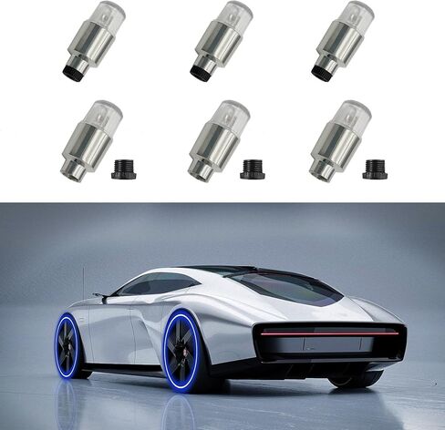 6pcs مصباح صمام إطارات السيارة ، مصابيح عجلات LED ، مصابيح LED مقاومة للماء ، إكسسوارات خارجية عالمية الإكسسوارات النيون مصابيح الإطارات الإطارات المتوافقة مع دراجة نارية للسيارة (أحمر) in Kuwait