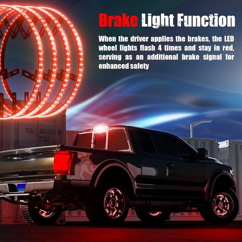 SUNPIE RGB Wheel Lights, 15.5inch Wheel Light for Truck for All Vehicle with 18 or 19inch Tire, Rim Lights Ring Sync to Music Color Changing with Remote and Switch Extension Wire in Saudi Arabia