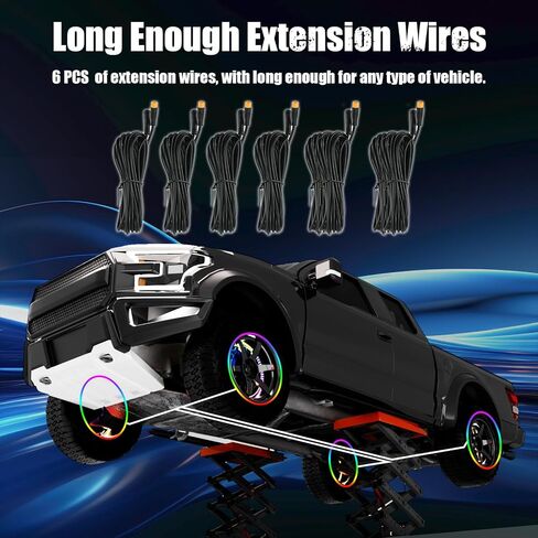 SUNPIE RGB Wheel Lights, 15.5inch Wheel Light for Truck for All Vehicle with 18 or 19inch Tire, Rim Lights Ring Sync to Music Color Changing with Remote and Switch Extension Wire in Saudi Arabia