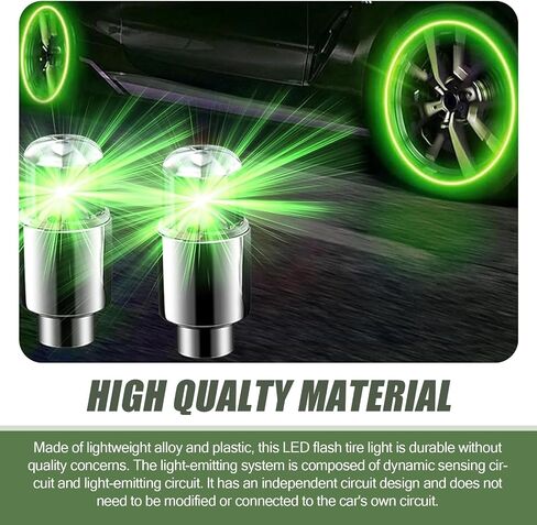 6 PCS Car Tire Valve Light, PVC + Metal Shell Vibration Sensor Breathing Flash Valve Stem Light, for Cars (Red) in Saudi Arabia