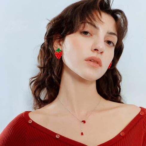 مقطع لطيف تحت عنوان الفاكهة على أقراط غير تقليدي y2k لا يوجد مجوهرات أذن ثقب للنساء in Kuwait